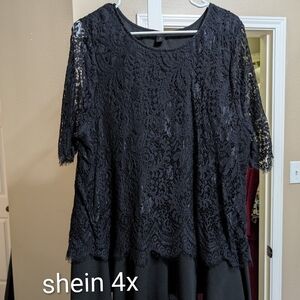 SHEIN Black Lace Blouse